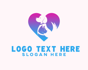 Heart Animal Pet logo design