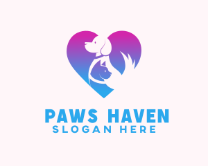 Heart Animal Pet logo design