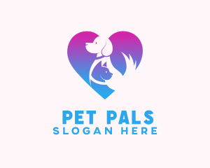 Heart Animal Pet logo design