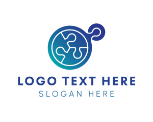 Tech - Blue Jigsaw Puzzle logo design