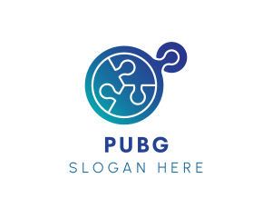 Blue Jigsaw Puzzle Logo