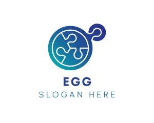 Modern - Blue Jigsaw Puzzle logo design