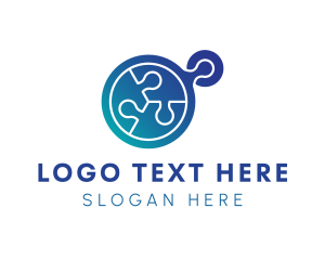 Puzzle - Blue Jigsaw Puzzle logo design