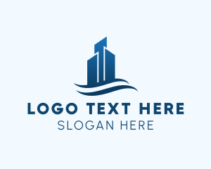 Buy And Sell - Modern Wave Skyscraper logo design