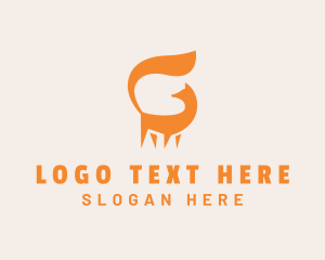 Fox Tail - Orange Fox Letter G logo design