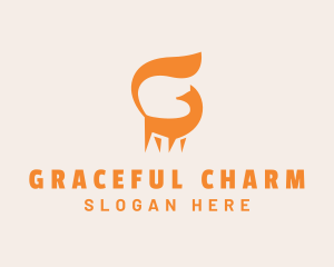 Orange Fox Letter G logo design