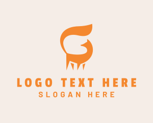 Animal Silhouette - Orange Fox Letter G logo design