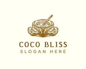 Coconut - Natural Coconut Drink logo design