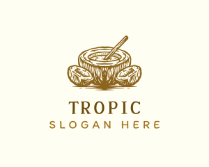 Natural Coconut Drink logo design