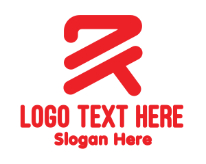 Initial - Red R Symbol logo design