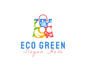 Biodegradable - Fruit Shopping Bag logo design