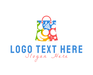 Biodegradable - Fruit Shopping Bag logo design
