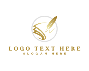 Judge - Notary Quill Pen logo design