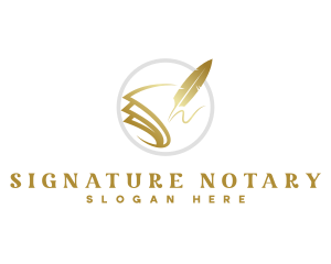 Notary - Notary Quill Pen logo design
