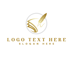 Feather - Notary Quill Pen logo design