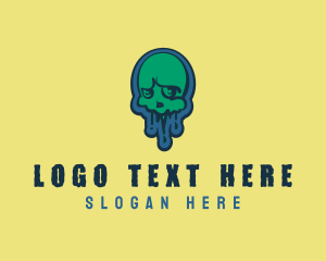 Scary Graffiti Skull  logo design