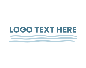 Blue - Wave Underline Wordmark logo design