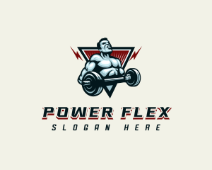Muscular - Muscular Fitness Lifter logo design