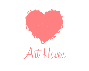 Pink Heart Art Handmade logo design