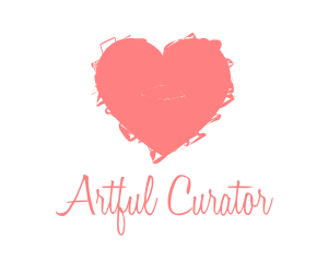 Pink Heart Art Handmade logo design