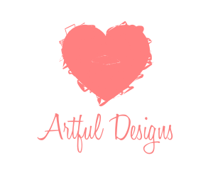 Pink Heart Art Handmade logo design