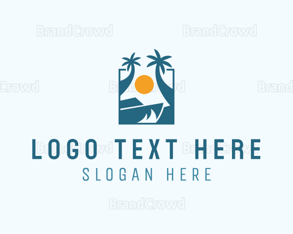 Beach Resort Island Travel Logo
