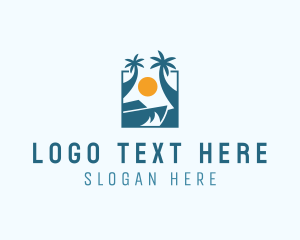 Palm Tree - Beach Resort Island Travel logo design