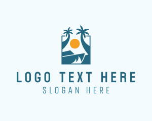 Resort - Beach Resort Island Travel logo design