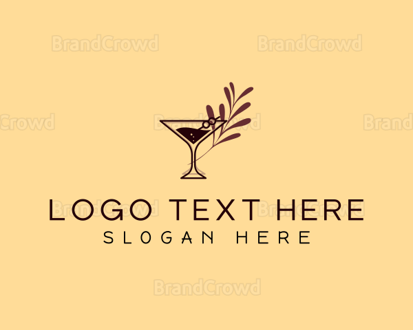 Cocktail Leaf Beverage Logo