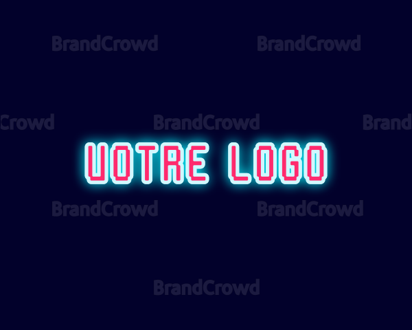 Neon Light Pixel Logo