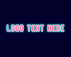 Entertainment - Neon Light Pixel logo design