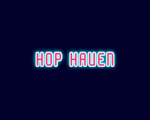 Neon Light Pixel  logo design