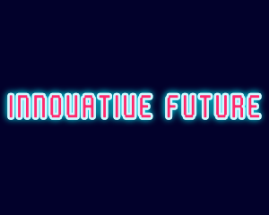 Future - Neon Light Pixel logo design