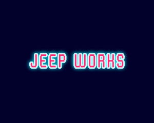 Neon Light Pixel  logo design