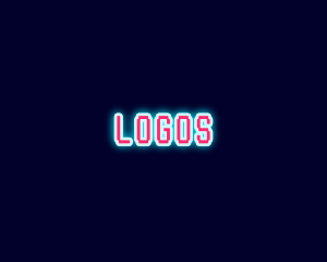 Disco - Neon Light Pixel logo design