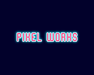 Pixel - Neon Light Pixel logo design