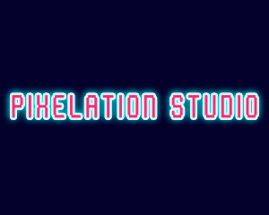 Neon Light Pixel  logo design