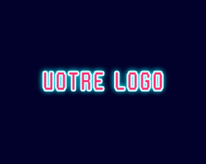 Wordmark - Neon Light Pixel logo design