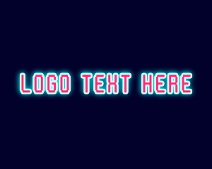 Wordmark - Neon Light Pixel logo design