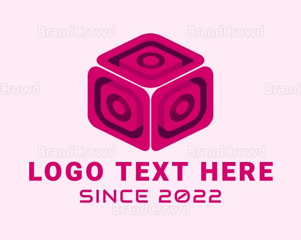 Pink Video Game Cube Logo