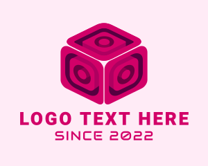 Cube - Pink Video Game Cube logo design