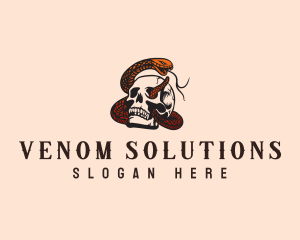 Deadly Skull Snake logo design