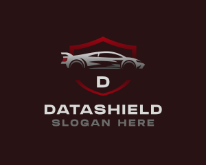 Sports Car Driving Shield Logo