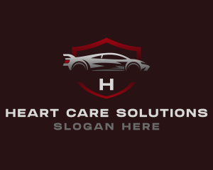 Sports Car Driving Shield logo design