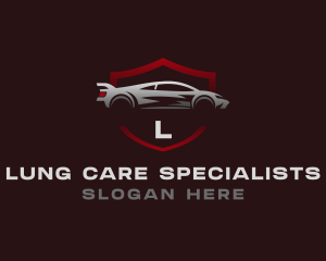 Sports Car Driving Shield logo design