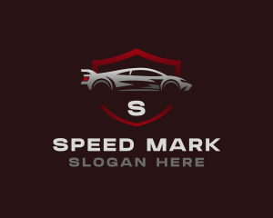 Sports Car Driving Shield logo design