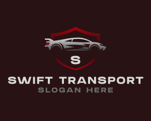 Sports Car Driving Shield logo design