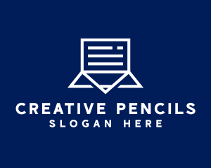 Document Pencil Laptop logo design