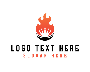 Barbecue - Flaming Barbecue King logo design