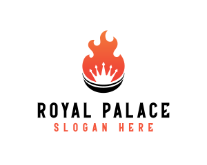 Flaming Barbecue Crown logo design